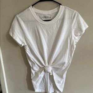 White Knot-Front Women's Top